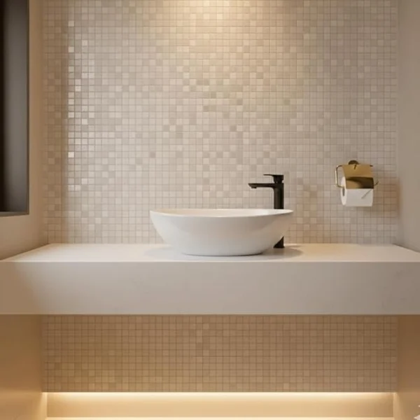 KrissKross White Table top Wash Basin/Glossy Finish/Counter top/Table top Bathroom Sink/Super White Color For Bathroom & Living Room ALPHA